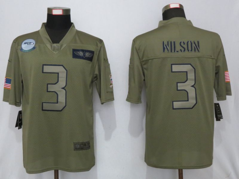 Men Seattle Seahawks #3 Wilson Nike Camo 2019 Salute to Service Limited NFL Jerseys->arizona cardinals->NFL Jersey